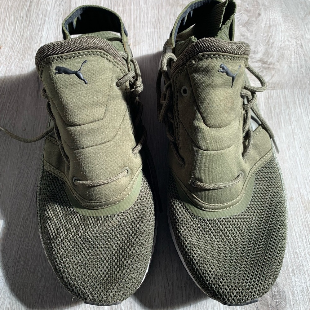 Mens puma TSUGI Shinsei Olive night-puma white Trainers 36375904 US Size 10